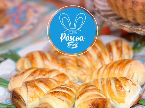 Pão recheado de presunto e queijo